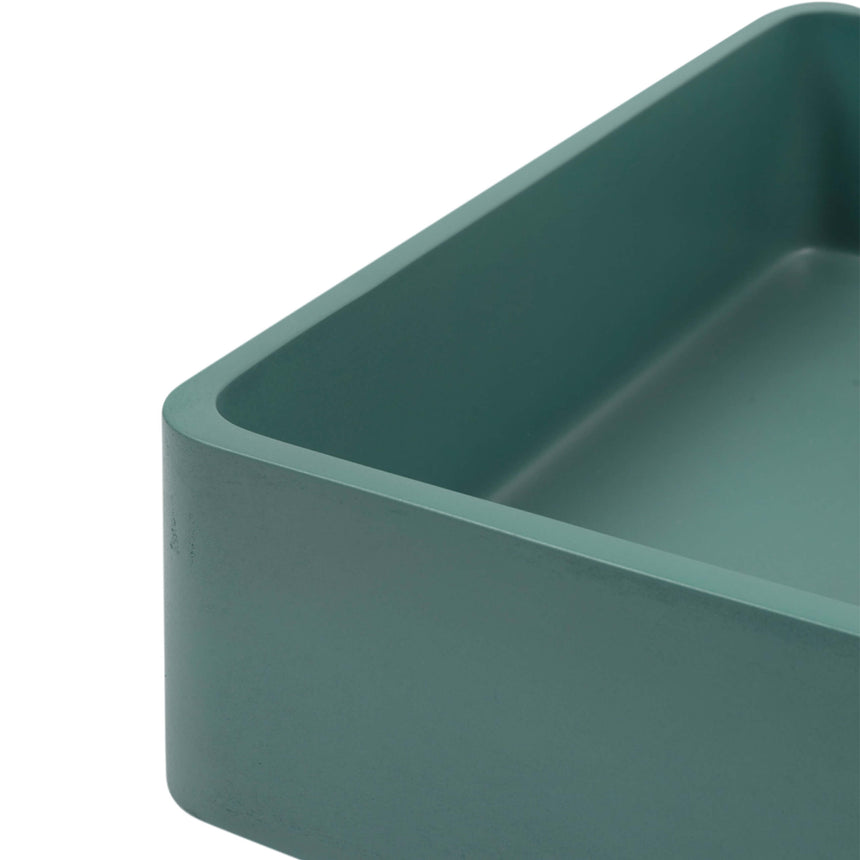 Nood Co Vesl Square Surface Mount Basin Teal Bathroom Basin Nood Co