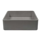 Nood Co Vesl Square Wall Hung Basin Mid Tone Grey