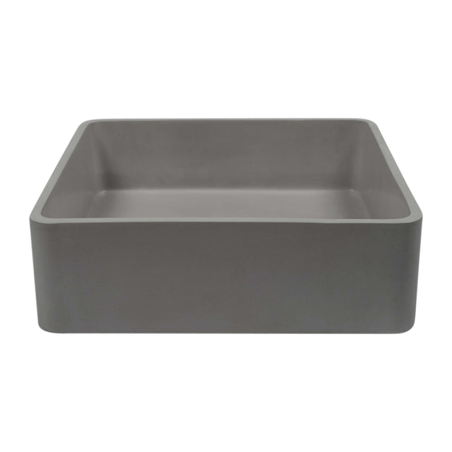 Nood Co Vesl Square Wall Hung Basin Mid Tone Grey Bathroom Basin Nood Co Default Title