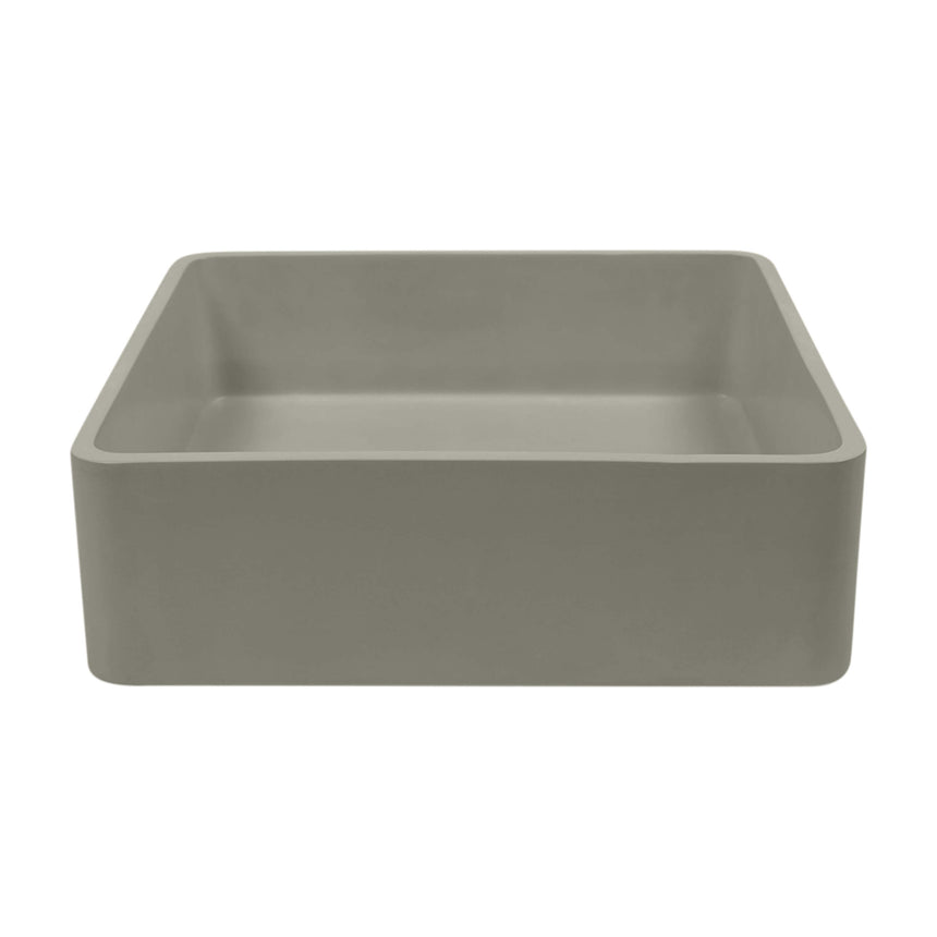 Nood Co Vesl Square Wall Hung Basin Olive Bathroom Basin Nood Co Default Title