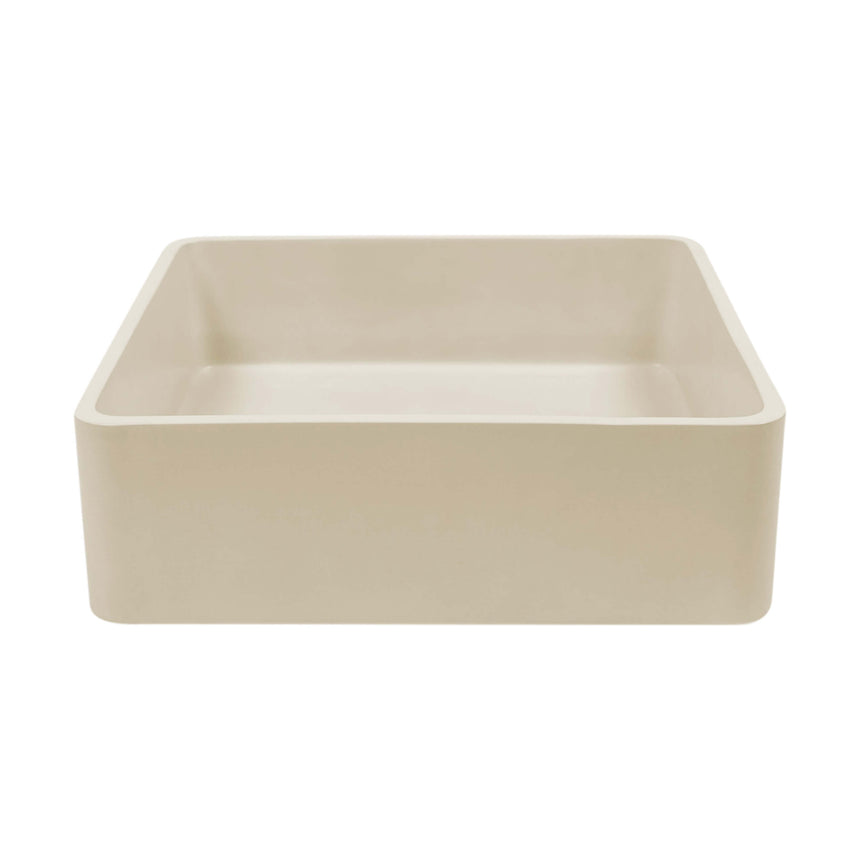 Nood Co Vesl Square Wall Hung Basin Sand Bathroom Basin Nood Co Default Title