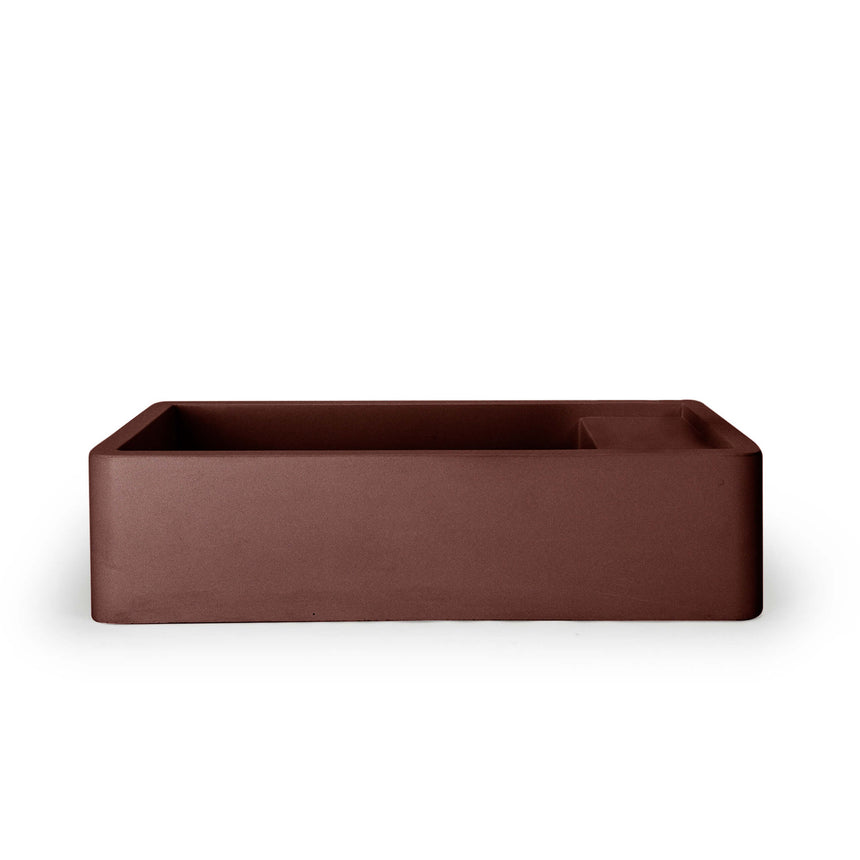 Nood Co Shelf 02 surface mount basin by Tilemall in clay, 540x300mm, rectangular no overflow