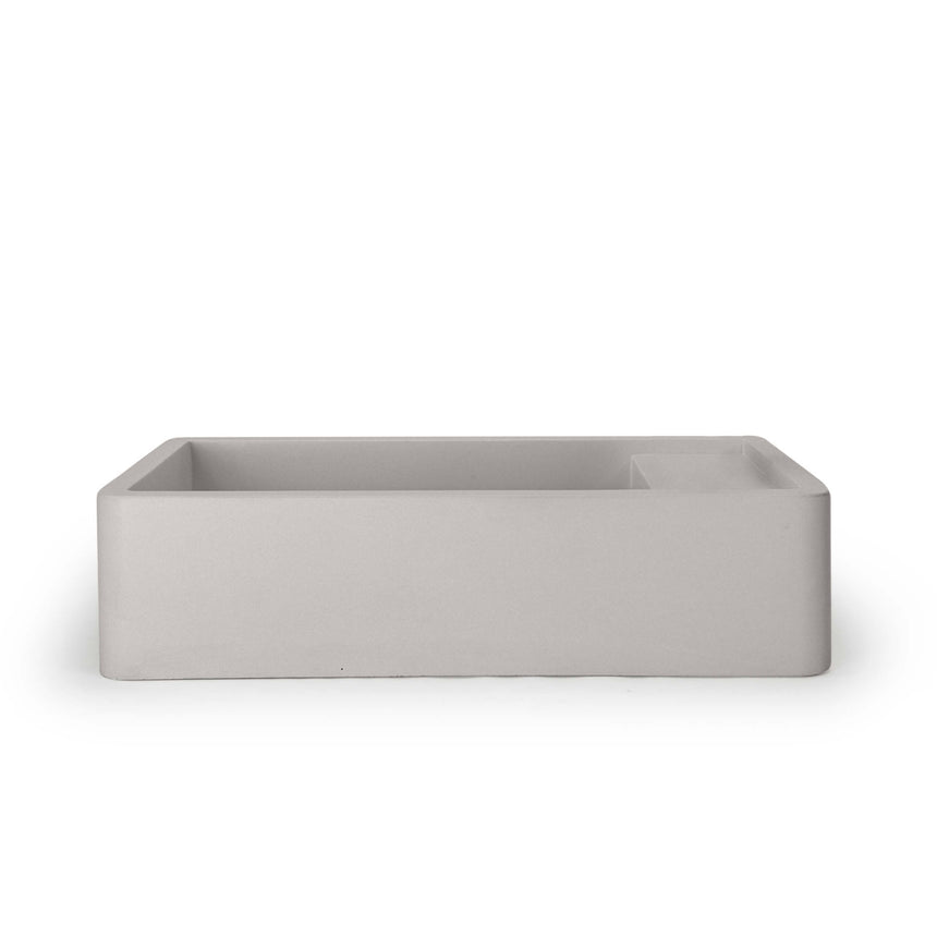 Nood Co NC Shelf 02 surface mount basin by Tilemall in morning mist, 540x300mm, rectangular stone composite