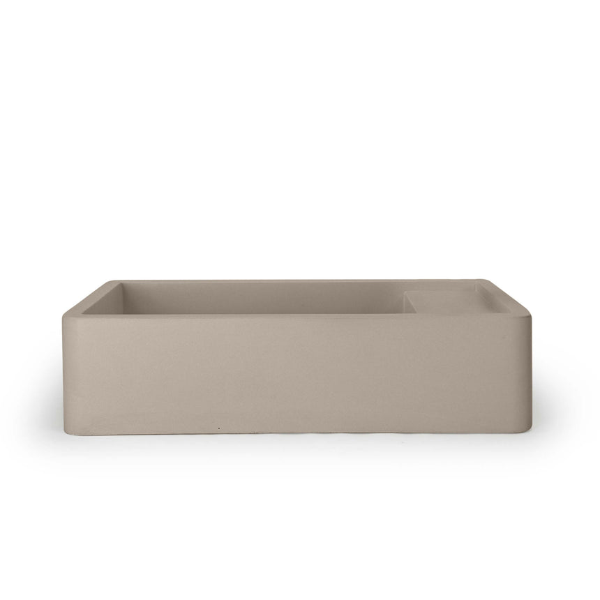Nood Co Shelf 02 surface mount basin by Tilemall, mushroom concrete, 540x300mm, no overflow