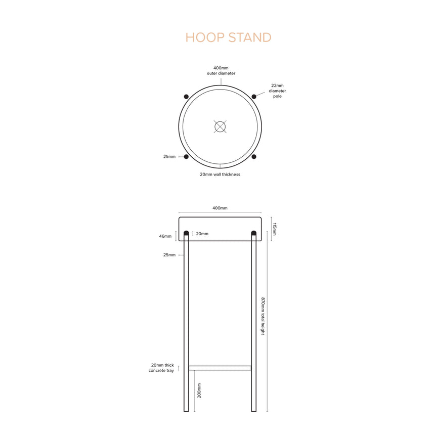Nood Co Hoop Stand Basin Sky Grey Bathroom Basin Nood Co