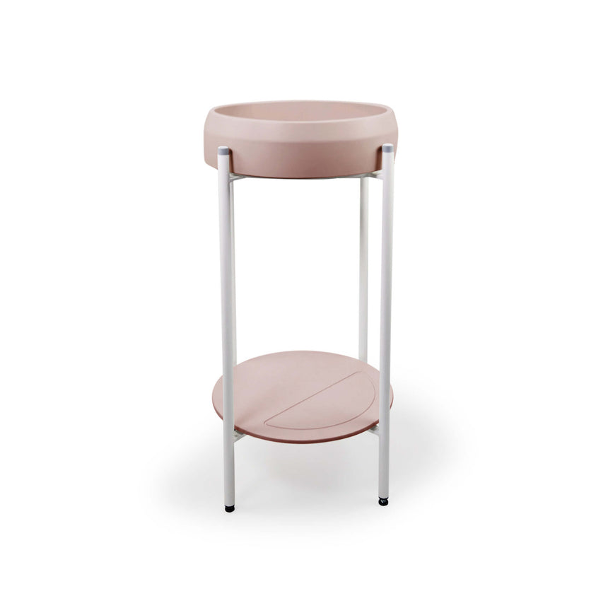 Nood Co Prism Circle Stand Basin Blush Pink Bathroom Basin Nood Co Black