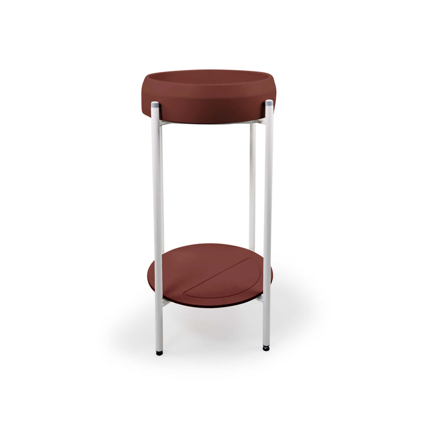 Round stand basin concrete clay 400mm by Nood Co Prism Circle, white steel frame by Tilemall
