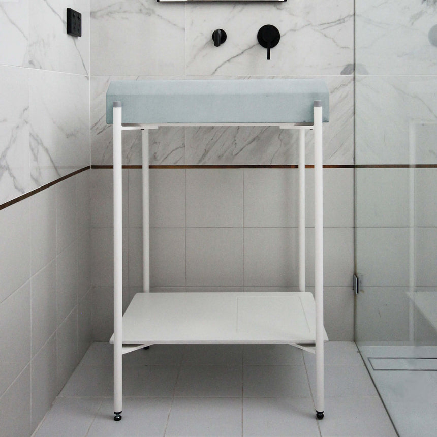 Nood Co Prism Rectangle Stand Basin Powder Blue Bathroom Basin Nood Co