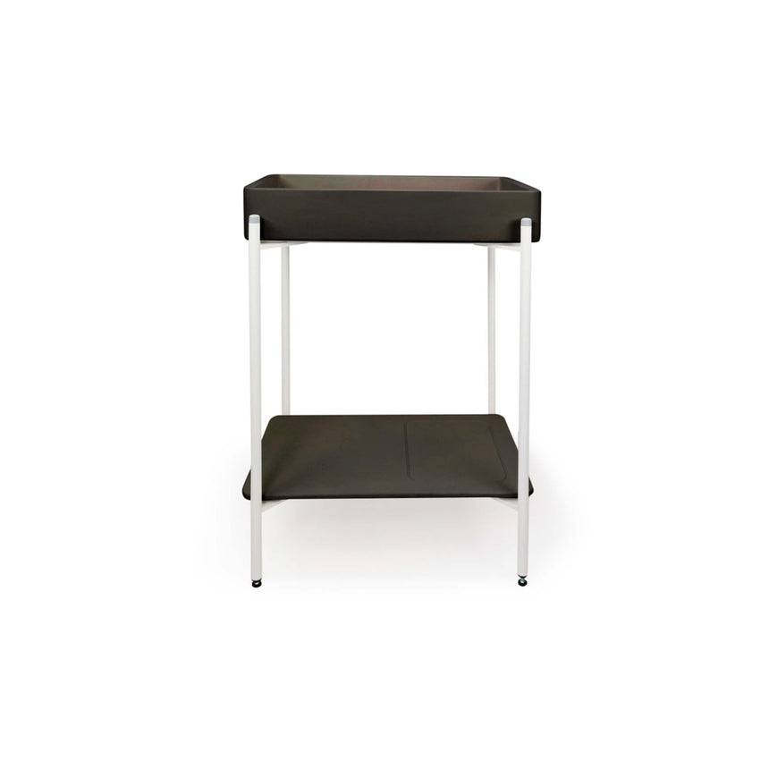 Nood Co Vesl Rectangle Stand Basin Charcoal Bathroom Basin Nood Co Black