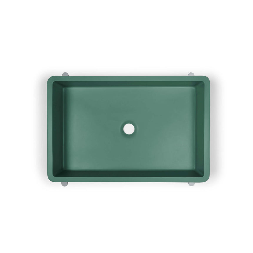 Nood Co Vesl Rectangle Stand Basin Teal Bathroom Basin Nood Co