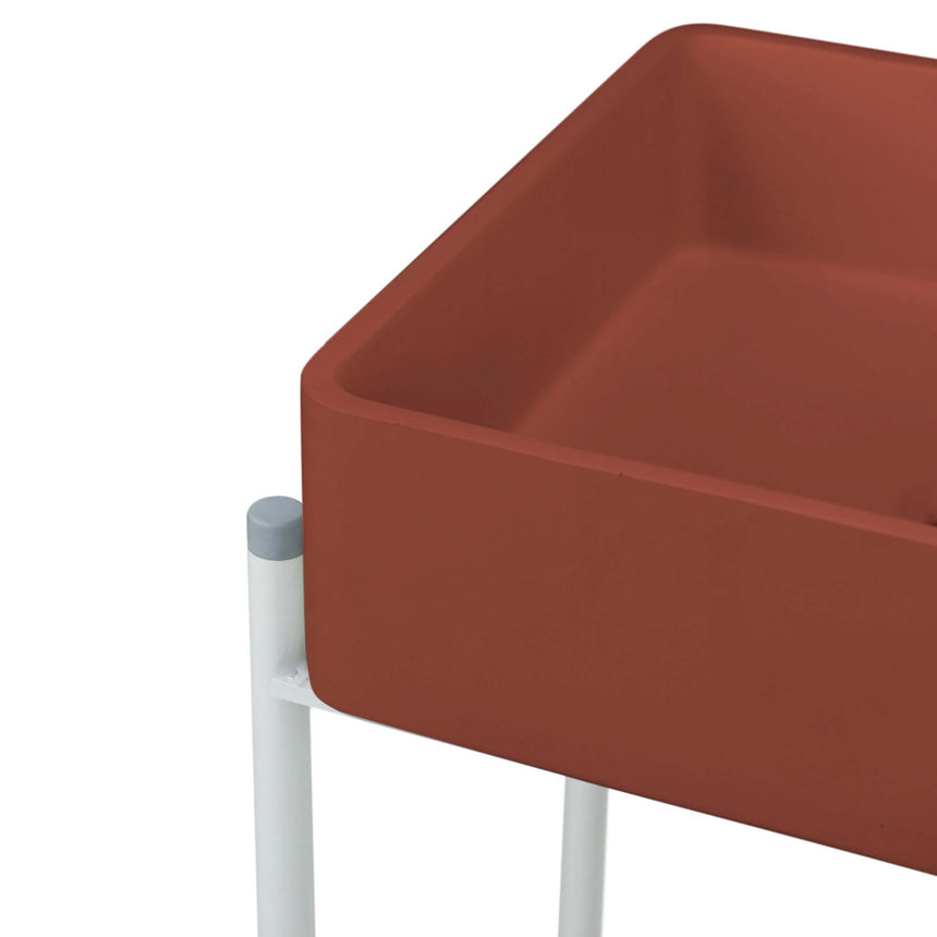 Nood Co Vesl Square Stand Basin Clay Bathroom Basin Nood Co