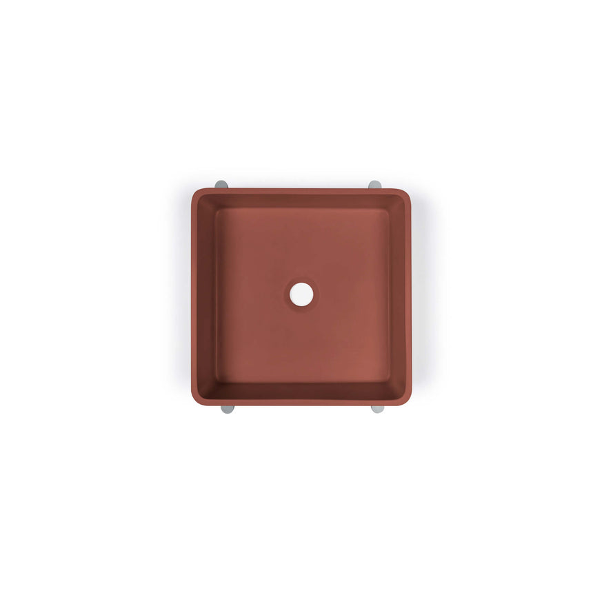 Nood Co Vesl Square Stand Basin Clay Bathroom Basin Nood Co