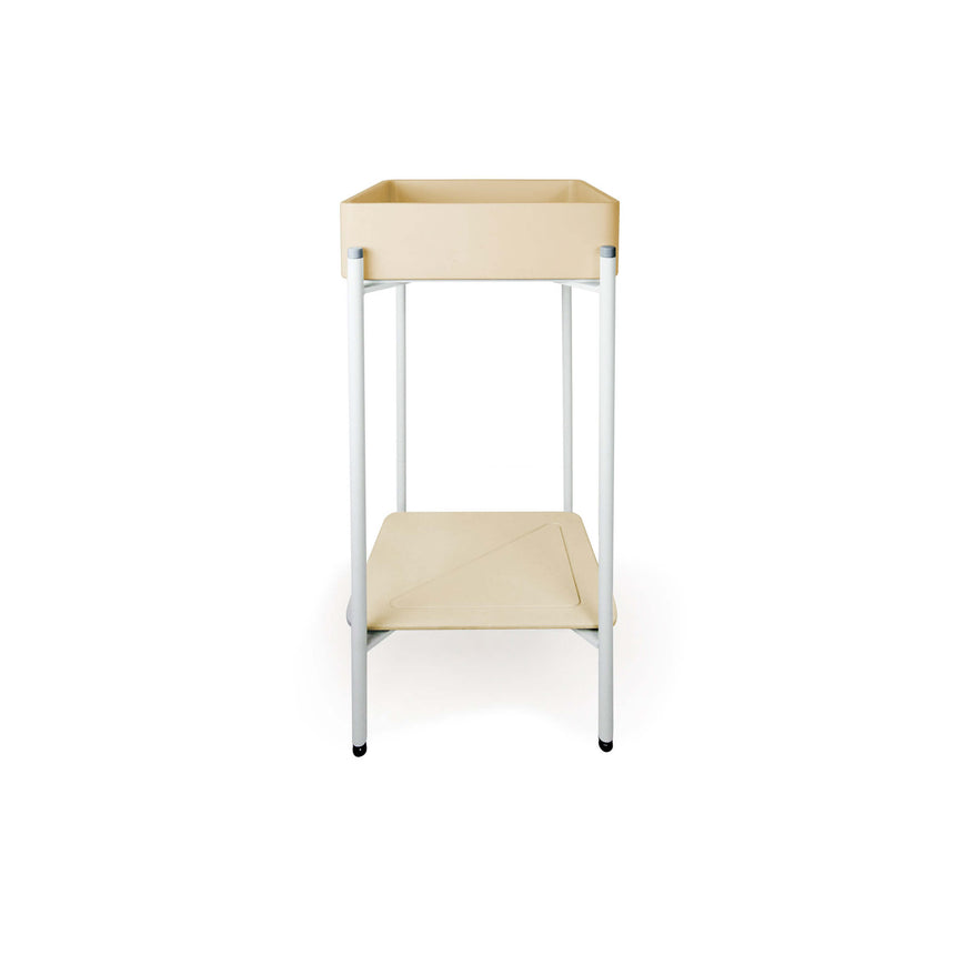 Nood Co Vesl Square Stand Basin Custard Bathroom Basin Nood Co White