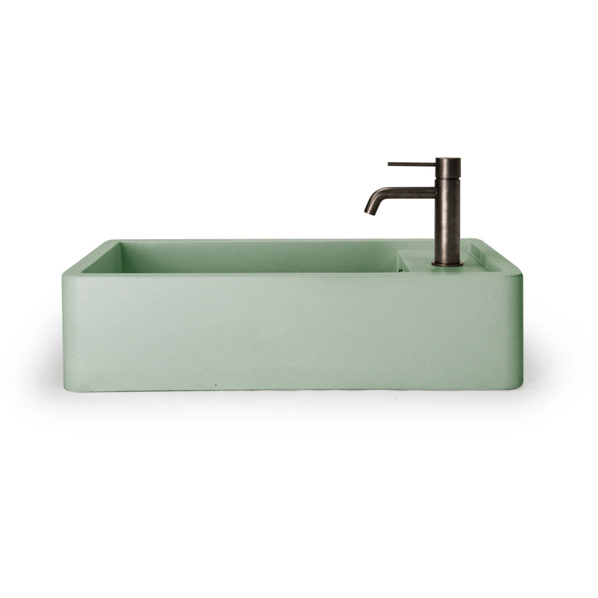 Nood Co Shelf 02 Surface Mount Basin with Overflow Mint Bathroom Basin Nood Co 1 Tap Hole Black