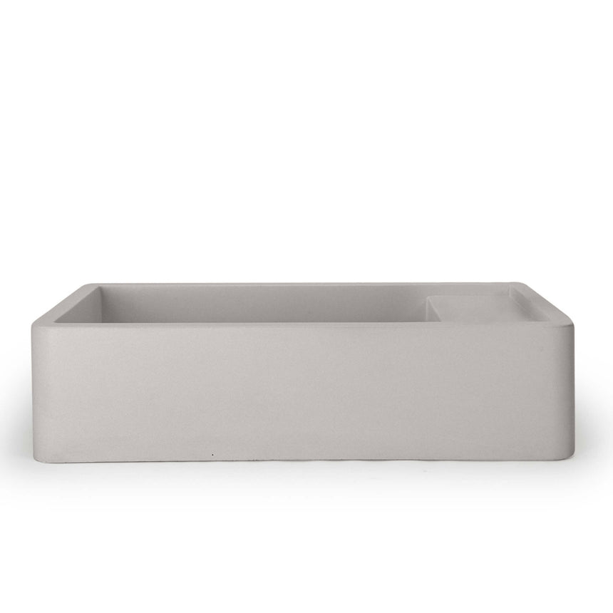 Nood Co Shelf 02 Surface Mount Basin with Overflow Morning Mist Bathroom Basin Nood Co 0 Tap Hole Black