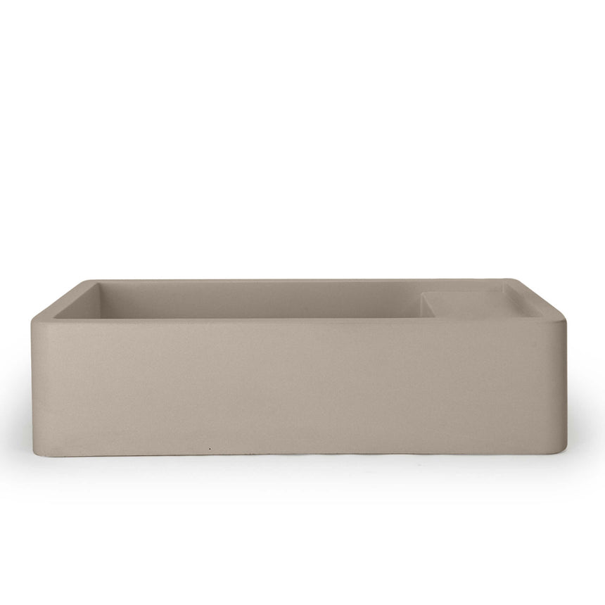 Nood Co Shelf 02 Surface Mount Basin with Overflow Mushroom Bathroom Basin Nood Co 0 Tap Hole Black