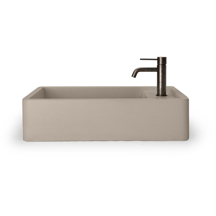 Nood Co Shelf 02 Surface Mount Basin with Overflow Mushroom Bathroom Basin Nood Co 1 Tap Hole Black