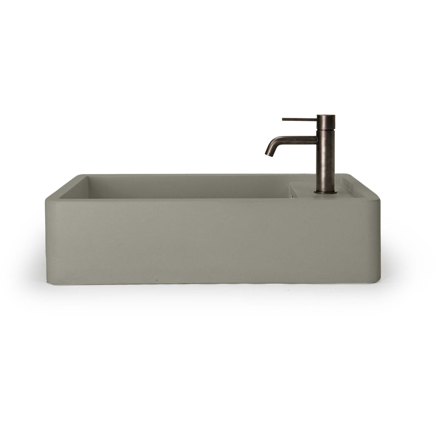 Nood Co Shelf 02 Surface Mount Basin with Overflow Olive Bathroom Basin Nood Co 1 Tap Hole Black