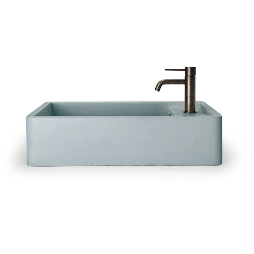 Nood Co Shelf 02 Surface Mount Basin with Overflow Powder Blue Bathroom Basin Nood Co 1 Tap Hole Black