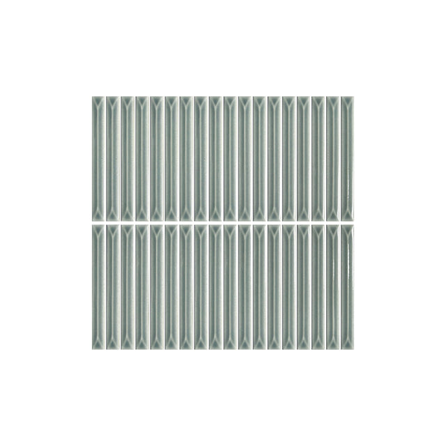 Ukibori 15x145 Gloss Silver Sage Porcelain Mosaic Tilemall Default Title