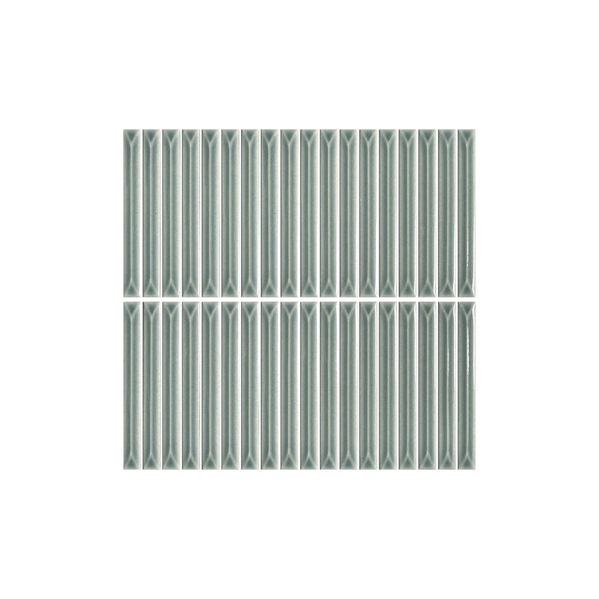 Ukibori 15x145 Gloss Silver Sage Porcelain Mosaic Tilemall Default Title