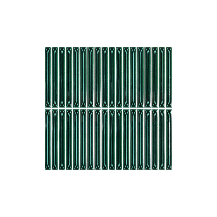 Ukibori 15x145 Gloss Jade Porcelain Mosaic Tilemall Default Title