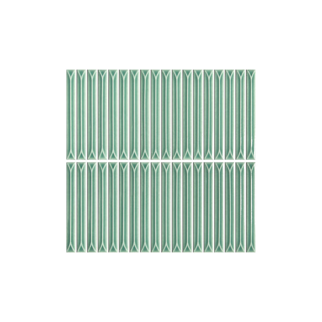 Ukibori 15x145 Gloss Frosty Mint Porcelain Mosaic Tilemall Default Title