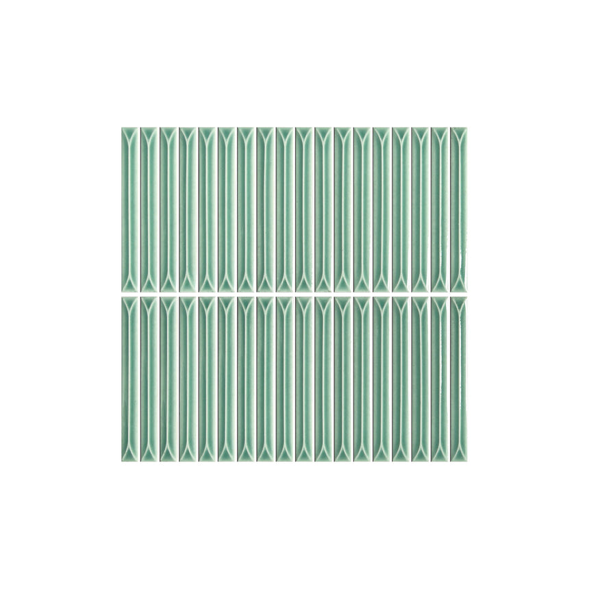 Ukibori 15x145 Gloss Frosty Mint Porcelain Mosaic Tilemall Default Title