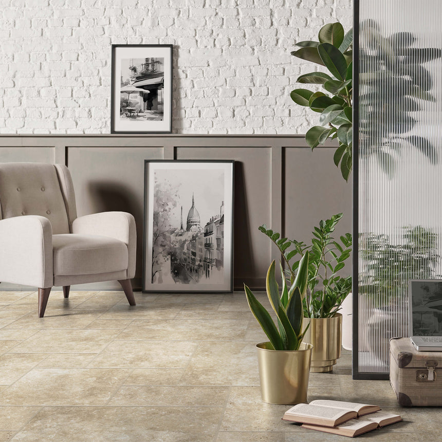 Cantal French Pattern Matt Beige Travertine Look Tiles Tilemall