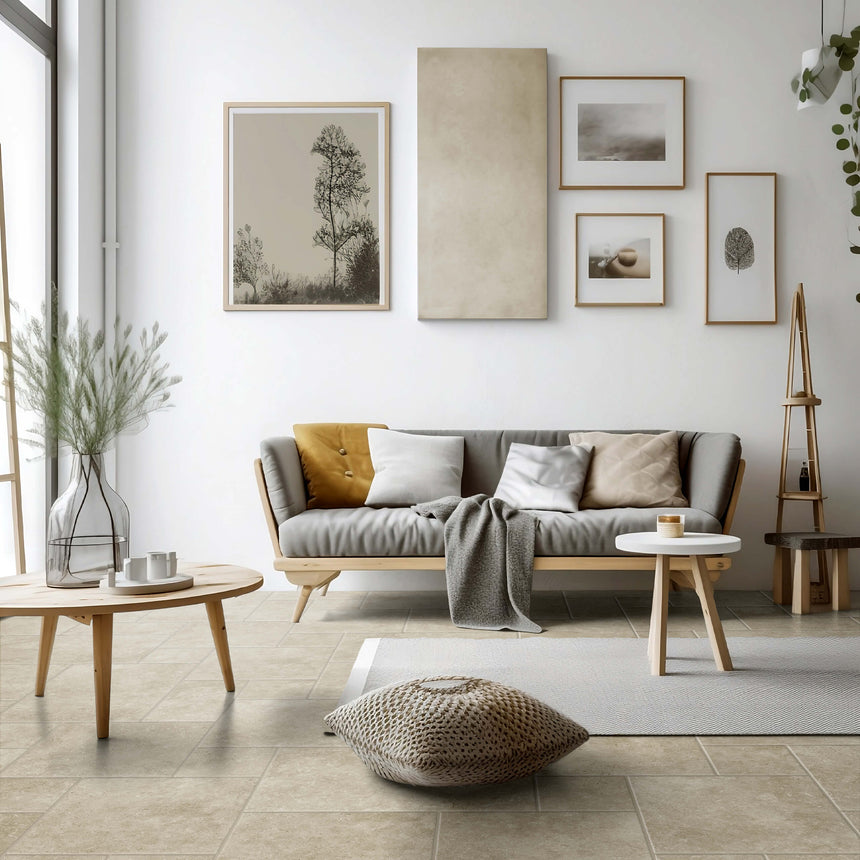 Cantal French Pattern Matt Beige Travertine Look Tiles Tilemall