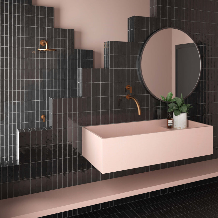Coco 50x150 Gloss Black Hat Subway Tilemall