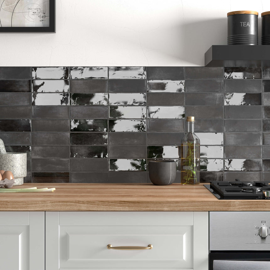 Coco 50x150 Matt Black Hat Subway Tilemall