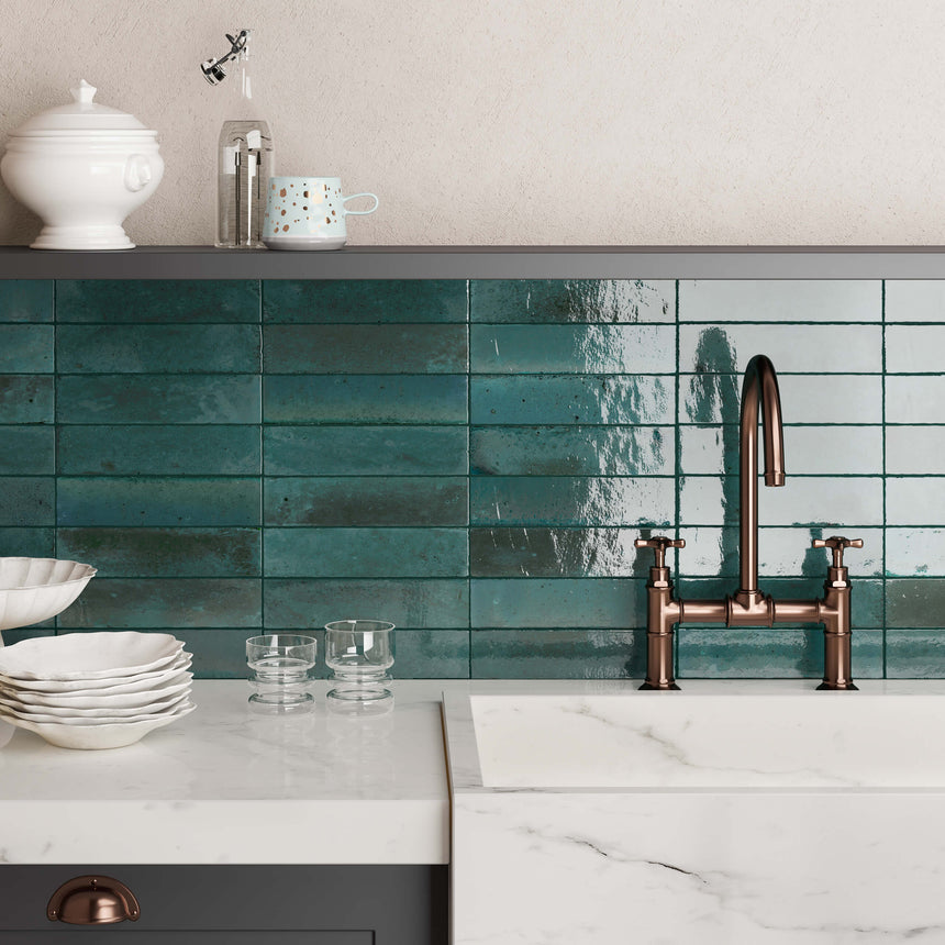 Lume 60x240 Gloss Blue Subway Tilemall