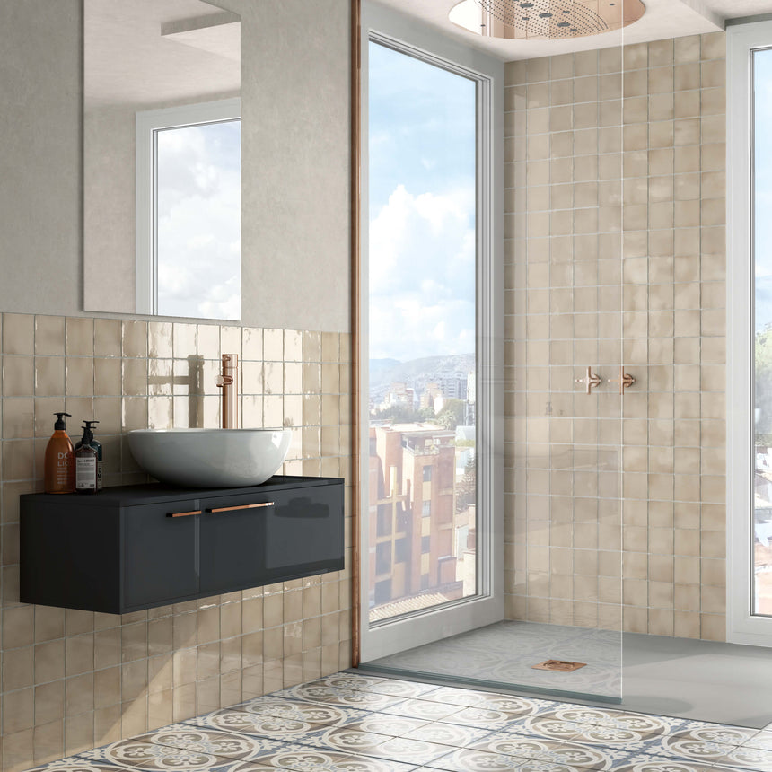 Manacor 100x100 Gloss Beige Argile Subway Tilemall