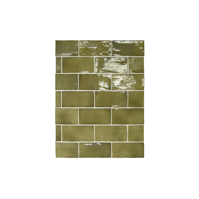 75x150 Manacor Basil Green Gloss Sample Sample ACE