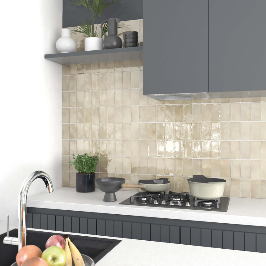Manacor 75x150 Gloss Beige Argile Subway Tilemall