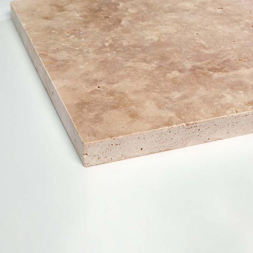 Classic Light Travertine 406x406x30 Honed/Unfilled Paver Natural Stone Tilemall