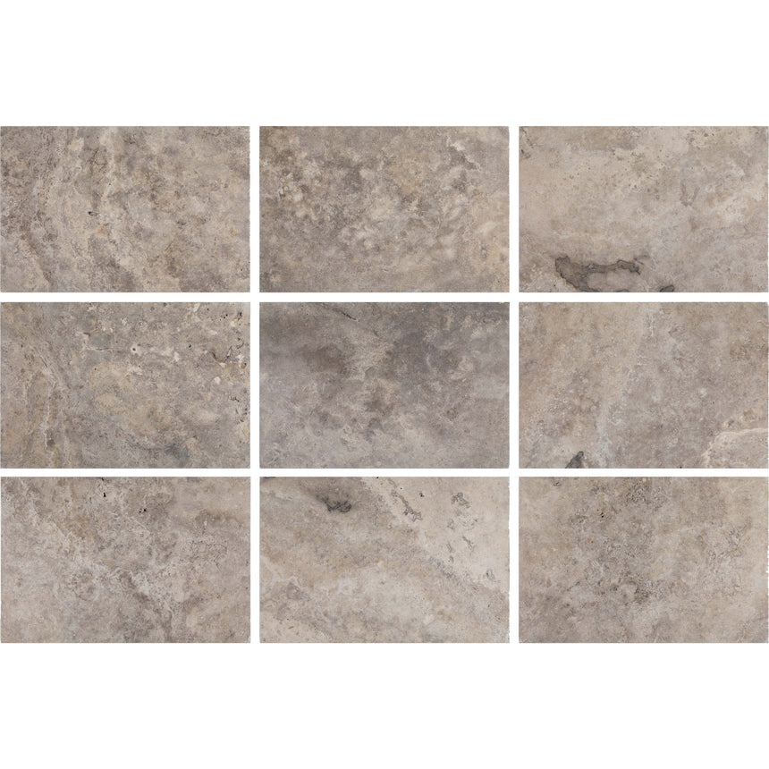 Silver Travertine 610x406x12 Tumbled Stone Natural Stone Tilemall