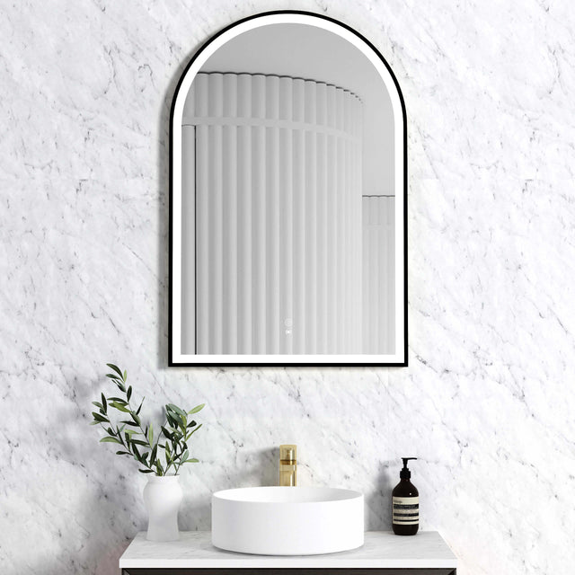 Archie Metal Frame LED Mirror 900x600 Black LED Framed Mirror Otti Australia Default Title