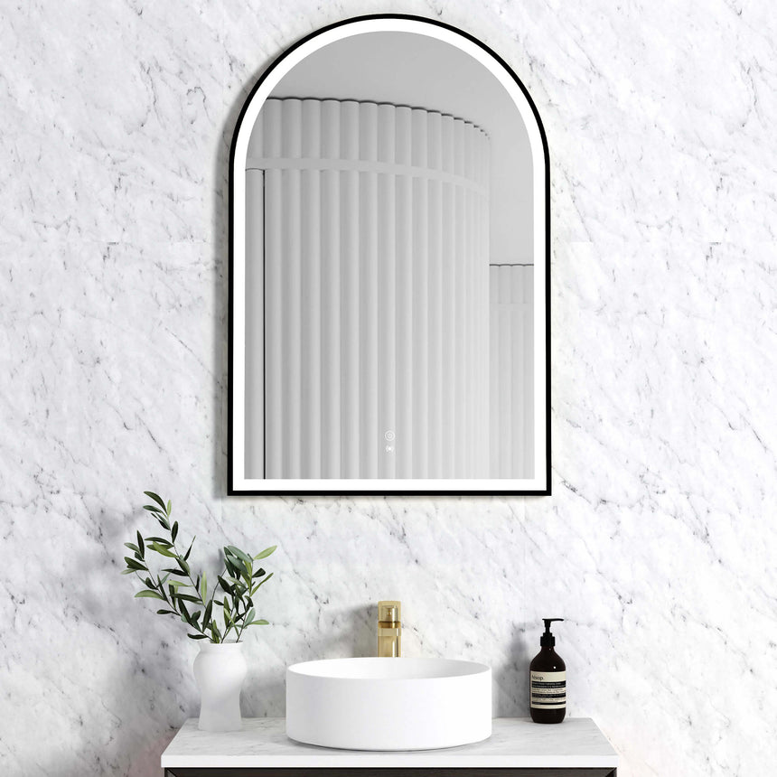 Archie Metal Frame LED Mirror 900x600 Black LED Framed Mirror Otti Australia Default Title