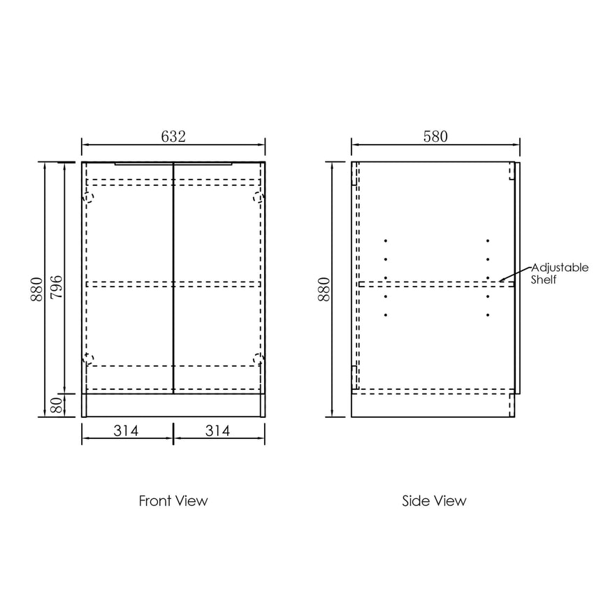 Byron Laundry Base Cabinet Natural Oak 630 Laundry Cabinet Otti Australia