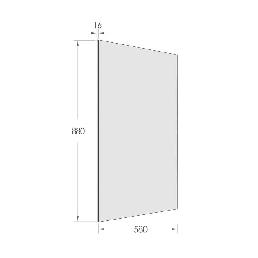 Bondi/Noosa End Panel Matte White 880x580x16 Laundry Cabinet Otti Australia