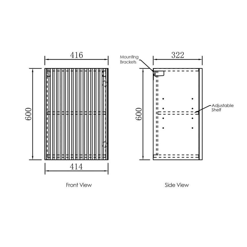 Bondi Wall Cabinet Matte White 415 Laundry Cabinet Otti Australia