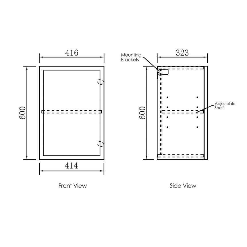 Bondi Hampshire Wall Cabinet Satin Black 415 Laundry Cabinet Otti Australia