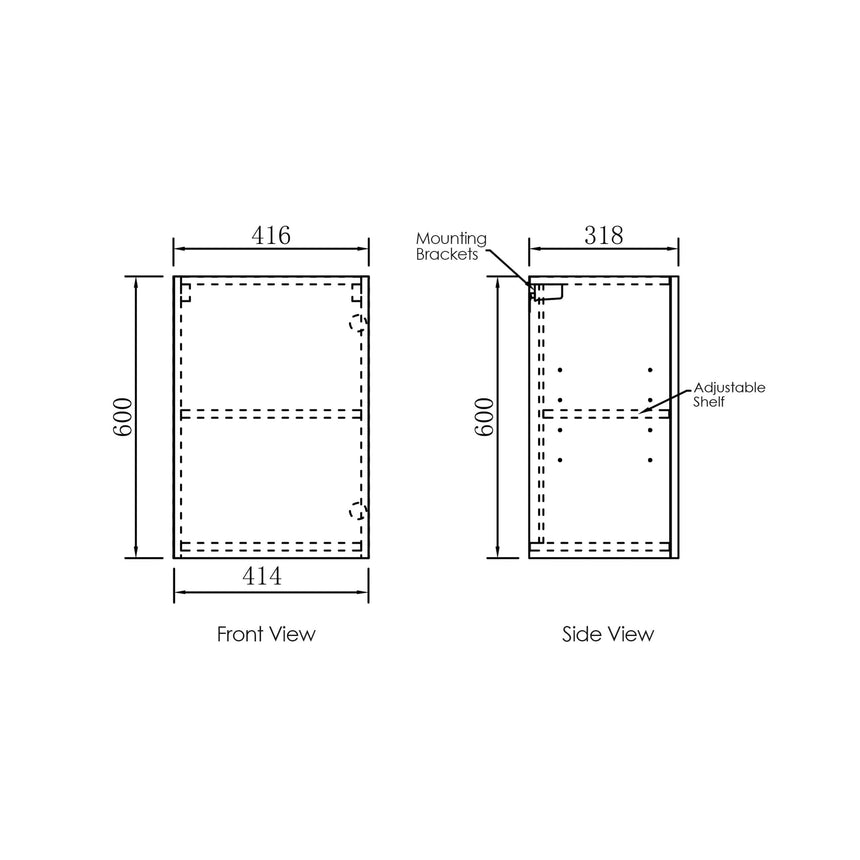 Byron Wall Cabinet Black Oak 415 Laundry Cabinet Otti Australia