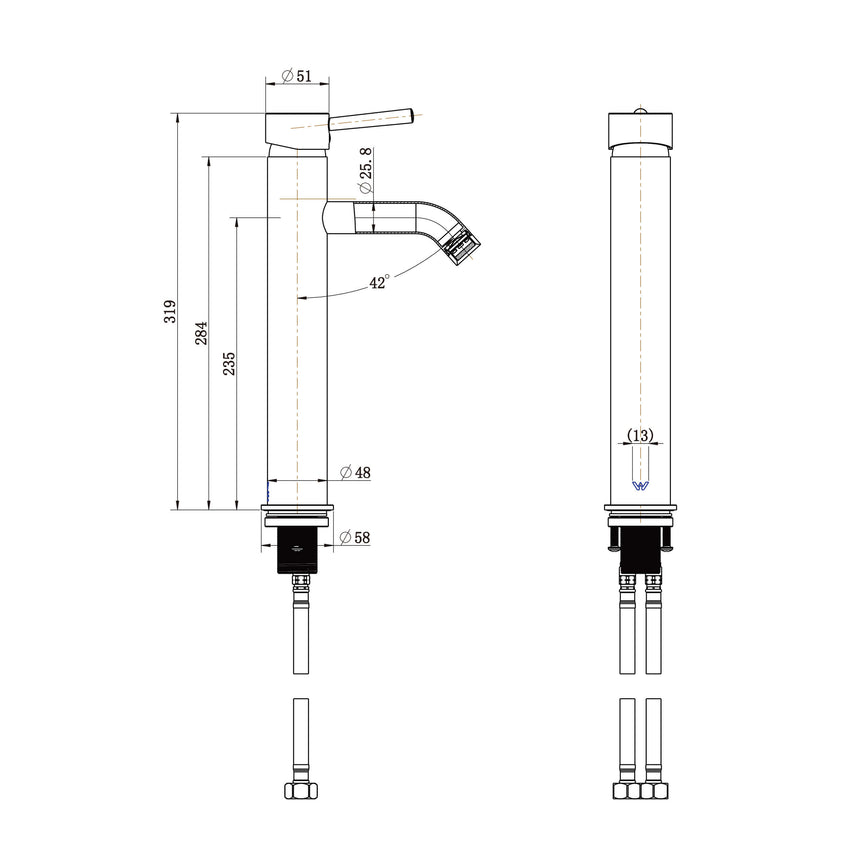 ADP Bloom Extended Basin Mixer Brushed Brass Tapware ADP