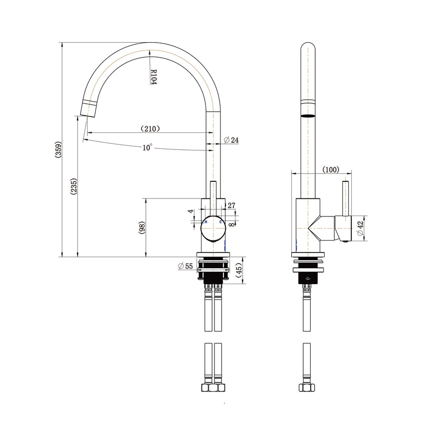 ADP Bloom Kitchen Mixer Chrome Tapware ADP