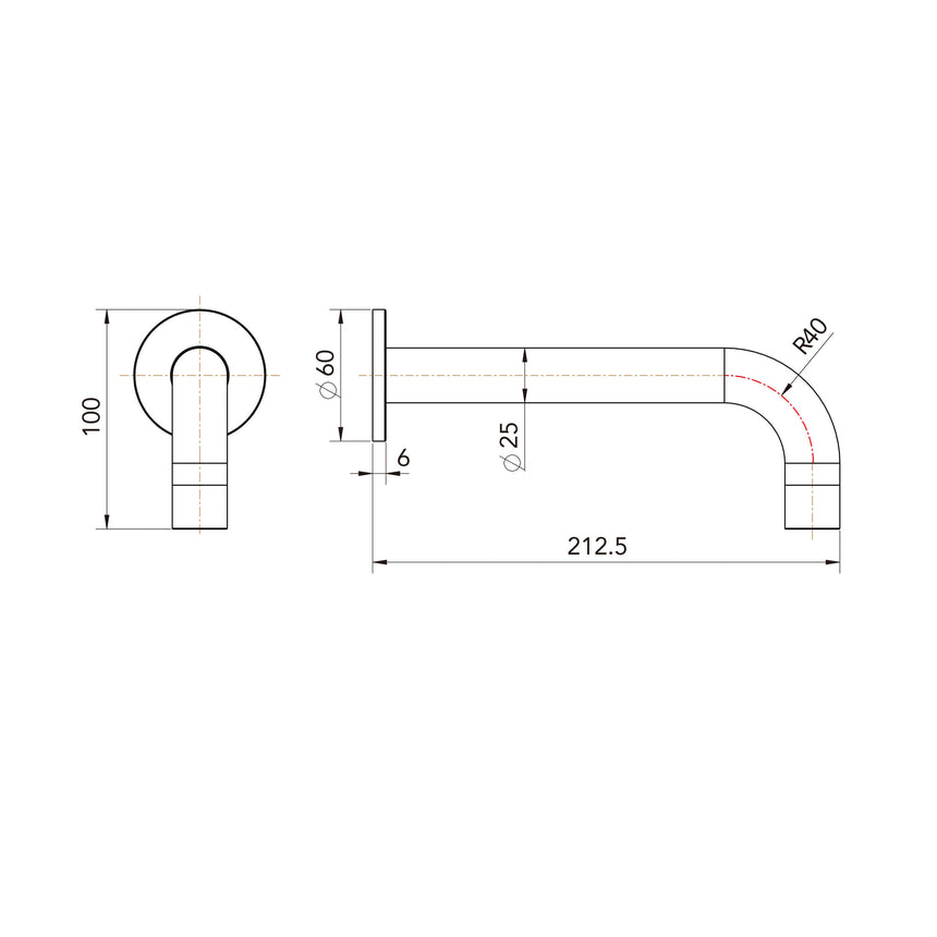 ADP Bloom Wall Spout Brushed Nickel Tapware ADP