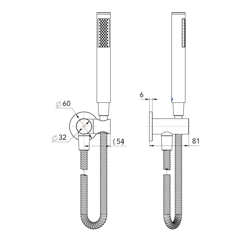 ADP Bloom Hand Shower on Hook Brush Gunmetal Shower ADP