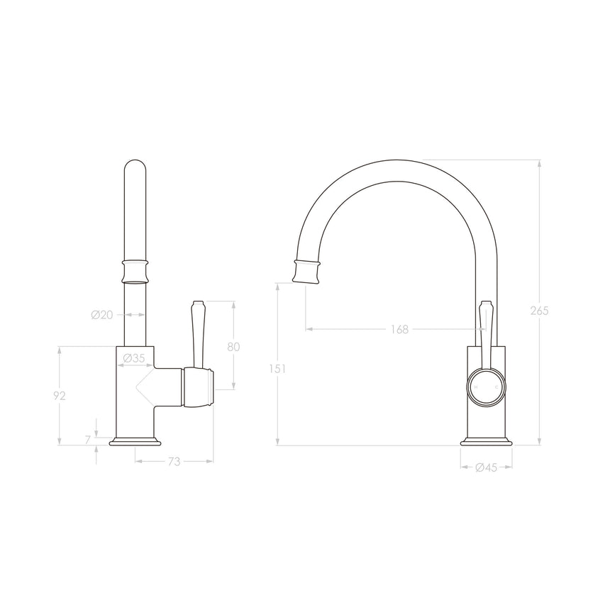ADP Eternal Goosenk Basin Mixer Chrome Tapware ADP